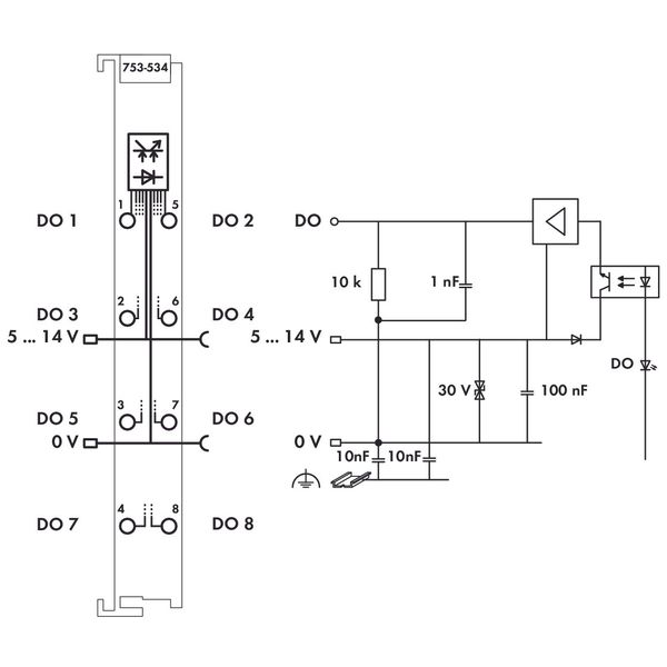 8-channel digital output;12 VDC;1 A;light gray image 3