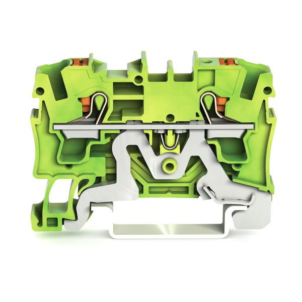 2-conductor ground terminal block with push-button 4 mm² green-yellow image 1