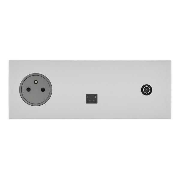 67537 Art d'Arnould universe Epure 2P+E power socket, RJ45 socket and television socket - satin steel image 1