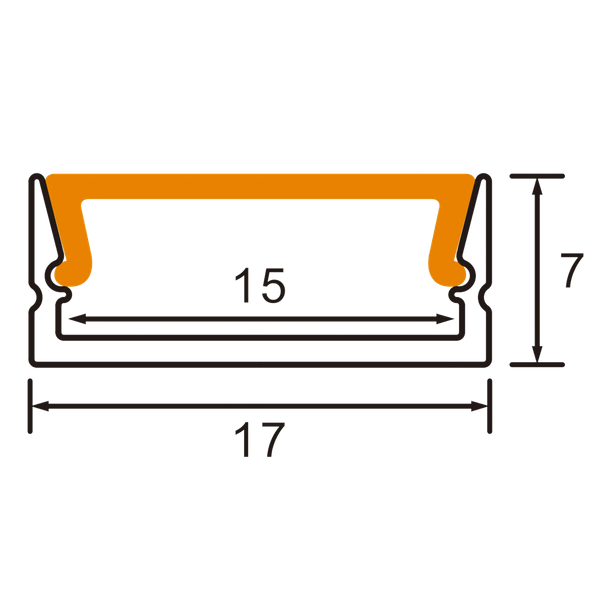 Aluminium Profile with PC Cover 2m U-Type THORGEON image 1