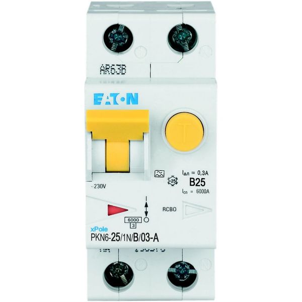 RCD/MCB combination, 25 A, 300 mA, MCB trip characteristic: B, 1p+N, RCD trip characteristic: A image 17