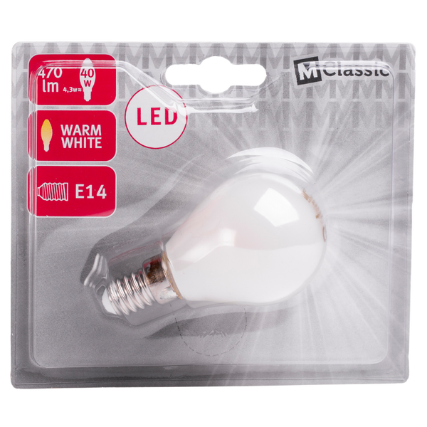 LED Bulb Filament E14 4.3W P45 2700K 470lm FR image 1