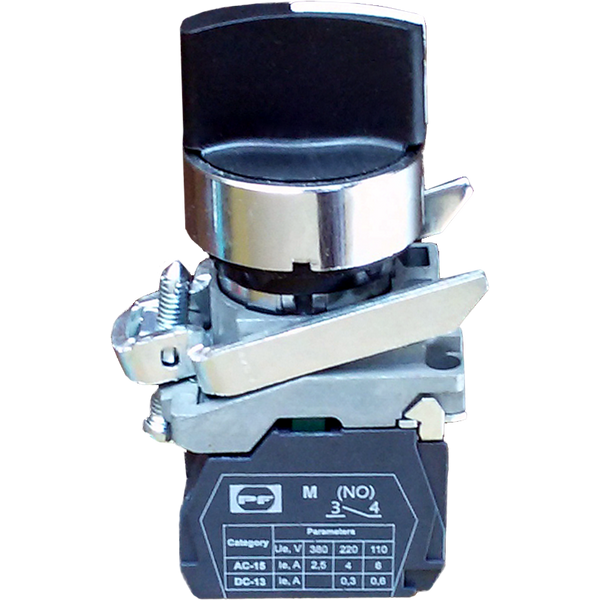 Pushbutton switch FP Rec3 BLACK 2NO (3 position with fixation) 1-0-2 IP40 image 1