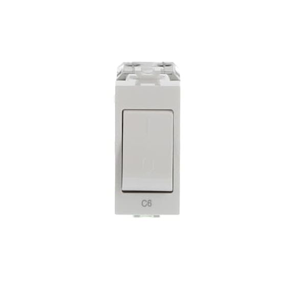 Automatic MCB, 1P+N, C6, breaking capacity 1.5kA White - Chiara image 1