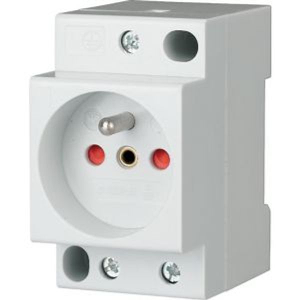 Schuko socket, 10/16A, 250V AC, with integrated increased protection against accidental contact image 2