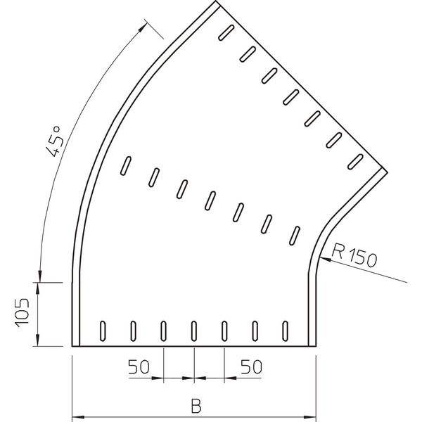 RB 45 660 FS 45° bend horizontal, round type 60x600 image 2