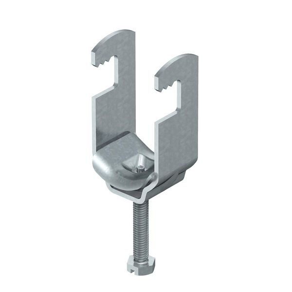 2056F M 34 FT  Clamp clamp, with metal pressure support, 28-34mm, Steel, St, hot-dip galvanized, DIN EN ISO 1461 image 1