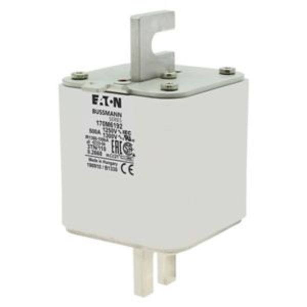 Fuse-link, high speed, 500 A, AC 1250 V, size 3, 76 x 90 x 139 mm, aR, DIN, IEC, type T indicator image 4