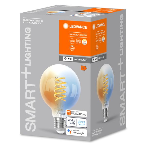 Smart+ Wifi Filament Globe Tunable White 2700K E27 image 8