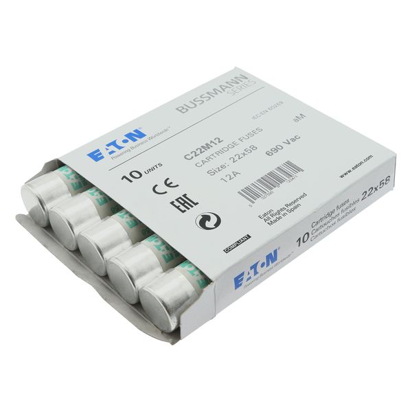 Fuse-link, LV, 12 A, AC 690 V, 22 x 58 mm, aM, IEC image 16