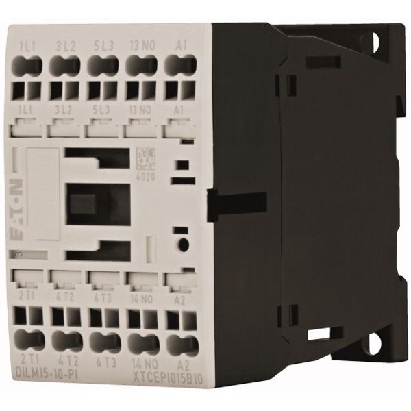 Contactor, 3 pole, 380 V 400 V 7.5 kW, 1 N/O, 24 V DC, DC operation, Push in terminals image 2