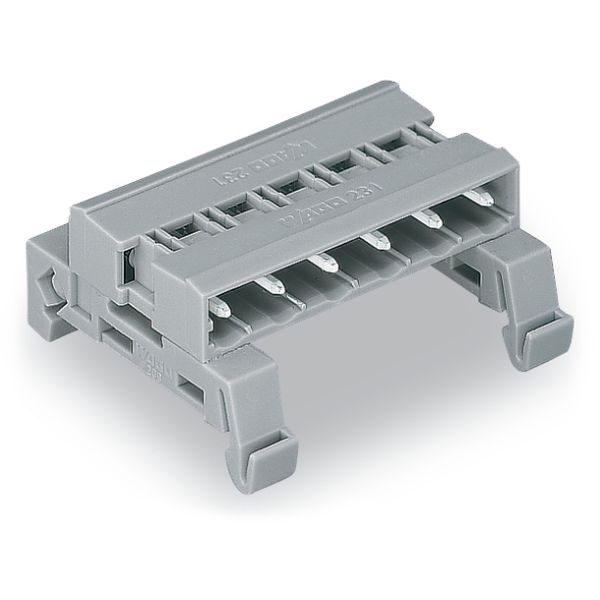 Double pin header DIN-35 rail mounting 12-pole gray image 4
