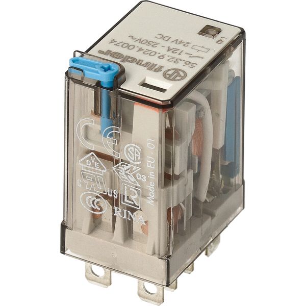 Miniature power Rel. 2CO 12A/24VDC/Agni/Test button.Mech.ind./LED (56.32.9.024.0074) image 3