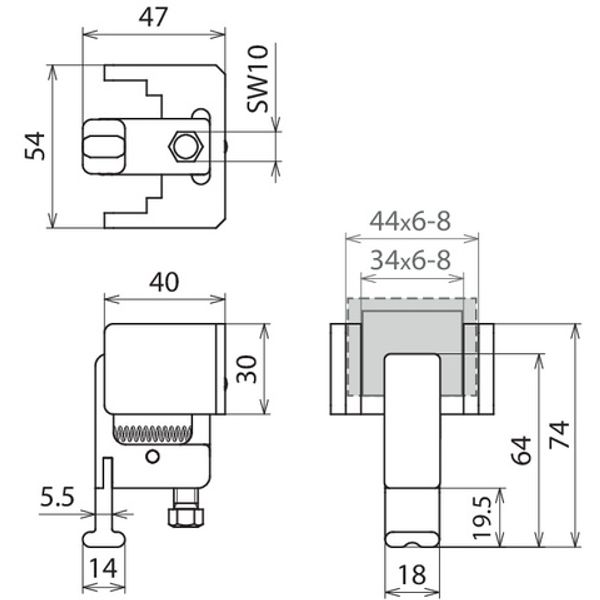 Earth clamp, clamp body with T pin image 2