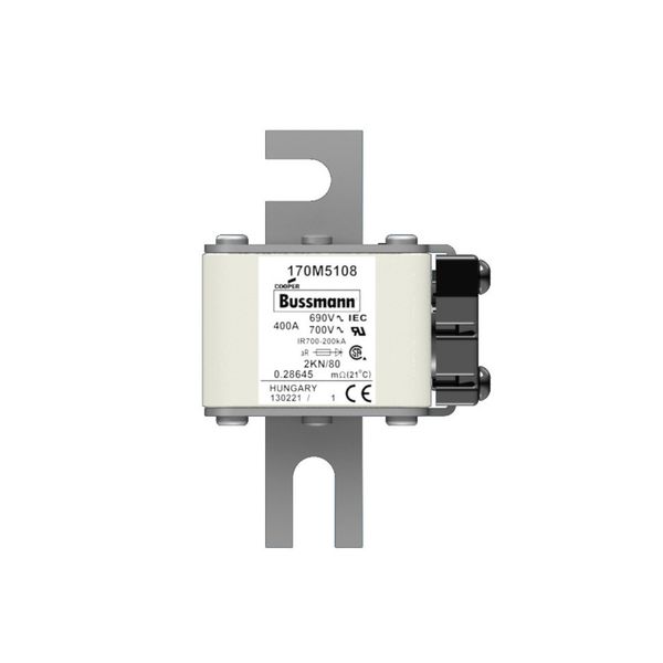 Fuse-link, high speed, 400 A, AC 690 V, size 2, 59 x 77 x 108 mm, aR, IEC, single indicator image 13