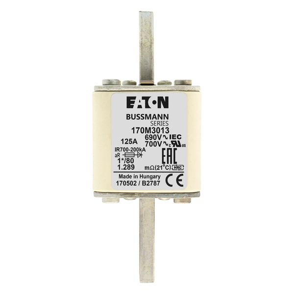 Fuse-link, high speed, 125 A, AC 690 V, compact DIN 1, 45 x 45 x 104 mm, aR, DIN, IEC, single indicator image 16