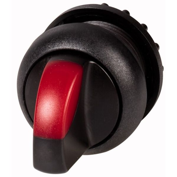 Illuminated selector switch actuator, RMQ-Titan, With thumb-grip, maintained, 2 positions (V position), red, Bezel: black image 1