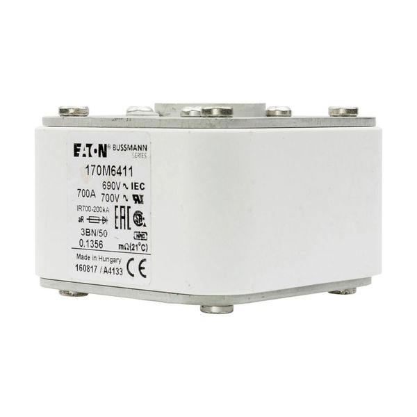 Fuse-link, high speed, 700 A, AC 690 V, size 3, aR, IEC, UL, single indicator image 10