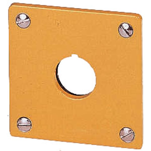 Flush mounting plate, yellow, 1 mounting location image 1