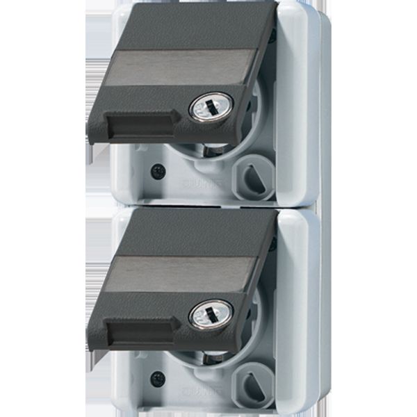 2-gang SCHUKO® socket with safety lock 822NAWSL image 3