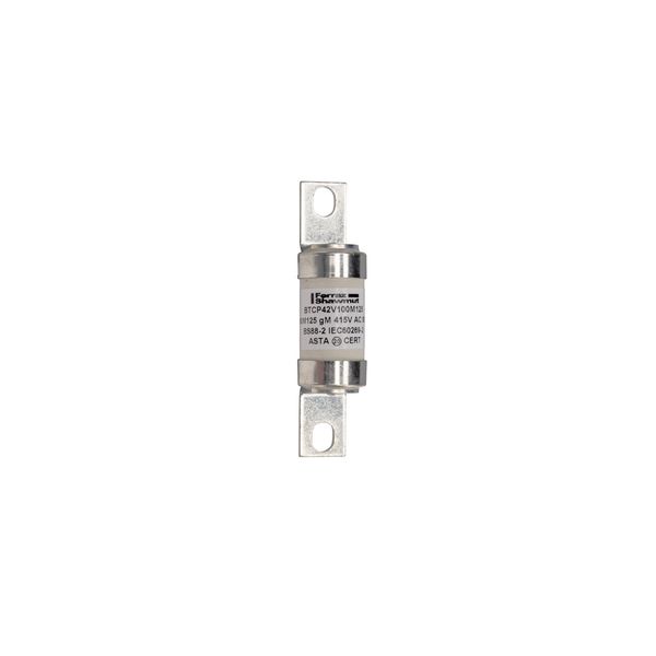 BS fuse-link IEC gM A4 415VAC 240VDC 100M125A BTCP Offset Tag image 1