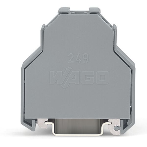 Screwless end stop 14 mm wide for DIN-rail 35 x 15 and 35 x 7.5 gray image 1