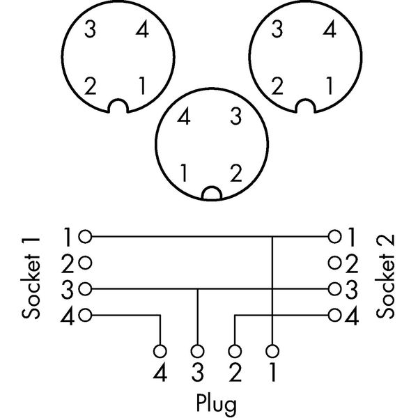 Sensor/Actuator cable 2xM12 socket angled M12A plug straight image 4