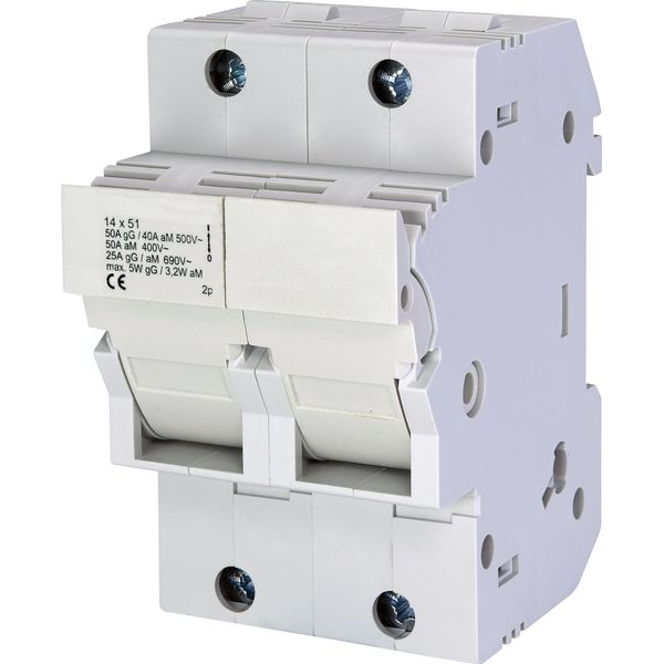 Fuse Carrier 2-pole, 50A, 14x51 image 1