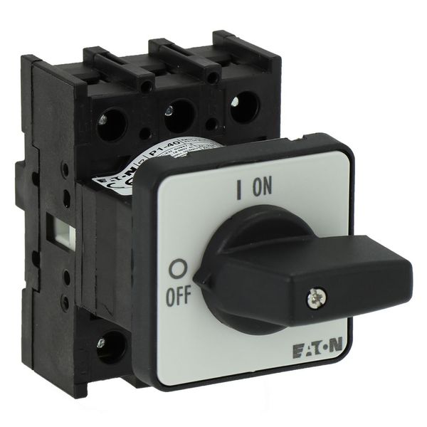 On-Off switch, P1, 40 A, flush mounting, 3 pole, with black thumb grip and front plate image 19