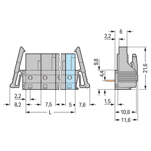 THT female header angled Pin spacing 7.5 mm gray image 3