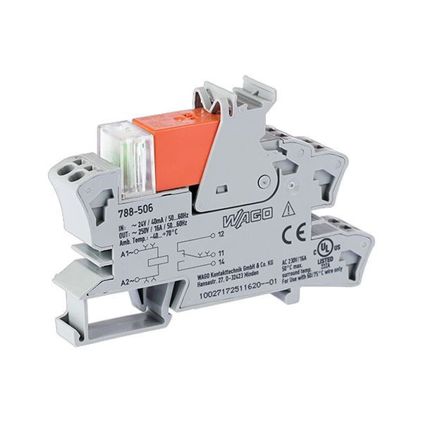 Relay module Nominal input voltage: 24 VAC 1 changeover contact gray image 2