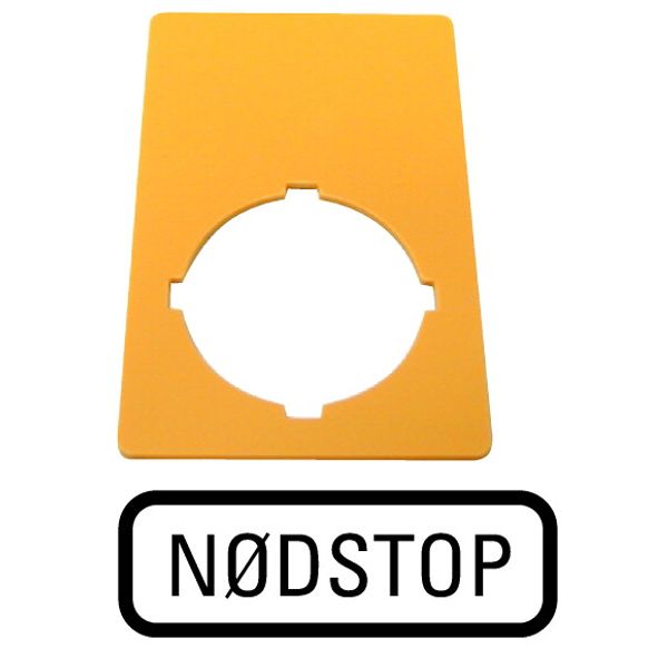 Label, emergency switching off, yellow, HxW=50x33mm, NODSTOP image 1