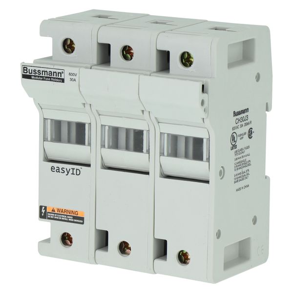 Fuse-holder, low voltage, 30 A, AC 600 V, DC 600 V, UL Class J, 98 x 72 x 117 mm, 3P, UL, CSA image 42