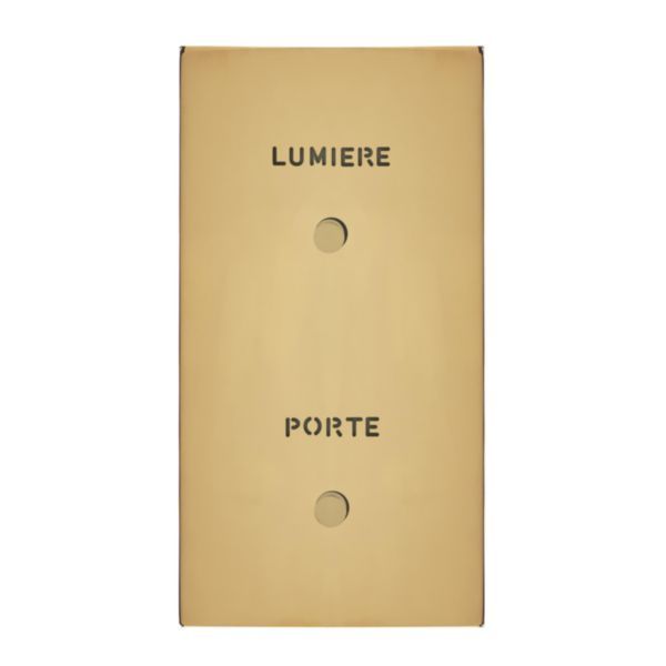 Art d'Arnould univers Epure illuminated push button 2 positions with Door and Light markings - mirror gold image 1