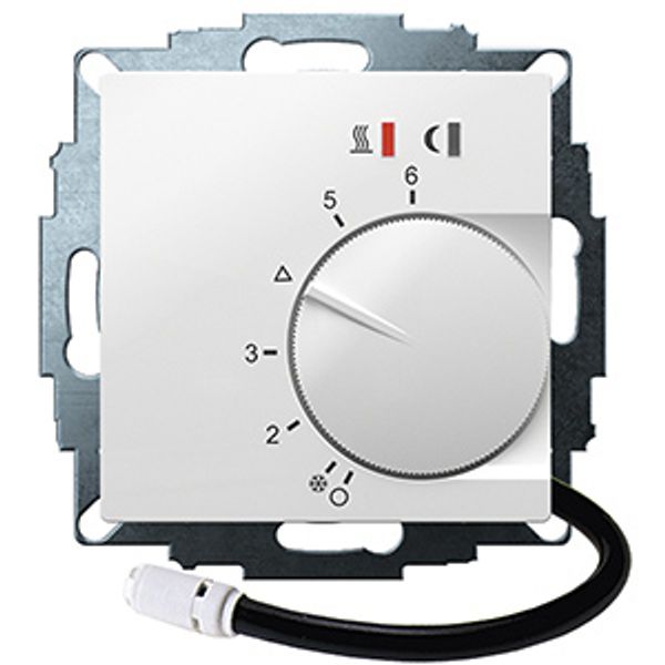 UP controller 5-30C with limiter function. 10-40C, RAL9016 glossy 55x55, AC 230V, 16 A 1 NO contact, PWM / 2 point control, switch, TA, display, sensor image 2