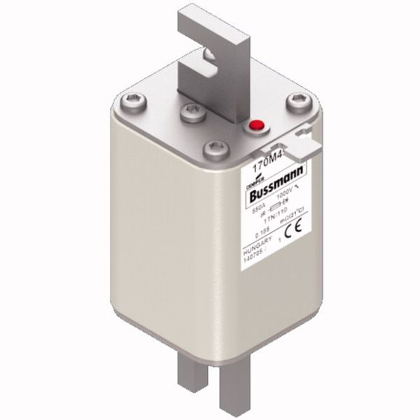 Fuse-link, high speed, 550 A, AC 1000 V, DIN 1, 51 x 69 x 138 mm, aR, DIN, IEC, single indicator image 3