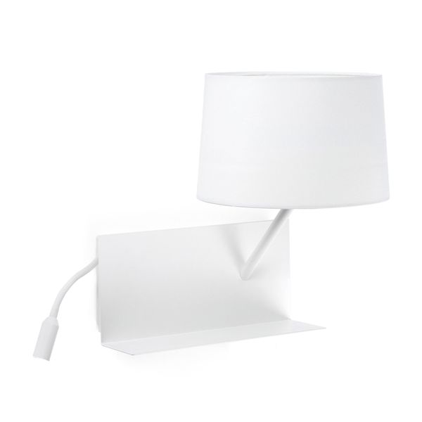 HANDY WHITE RIGHT WALL LAMP 1XE27 20W USB LED 3W image 1