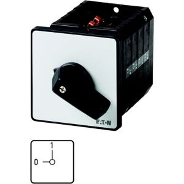 On-Off switch, T5B, 63 A, flush mounting, 1 contact unit(s), 2 pole, Emergency switching off function, with red thumb grip and yellow front plate image 4