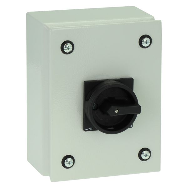 Main switch, P1, 40 A, surface mounting, 3 pole + N, STOP function, With black rotary handle and locking ring, Lockable in the 0 (Off) position, in st image 10