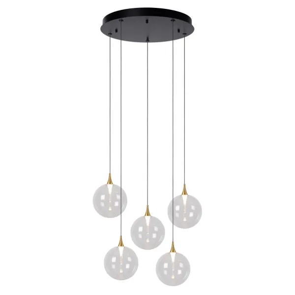 Lucide GISELA - Hanglamp - Ø 48 cm - LED Dimb. - 5x3,8W 2700K - Transparant image 1