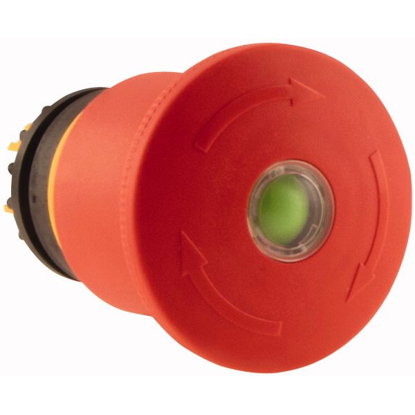 Emergency stop/emergency switching off pushbutton, RMQ-Titan, Palm shape, 45 mm, Non-illuminated, Turn-to-release function, Red, yellow, RAL 3000, wit image 4
