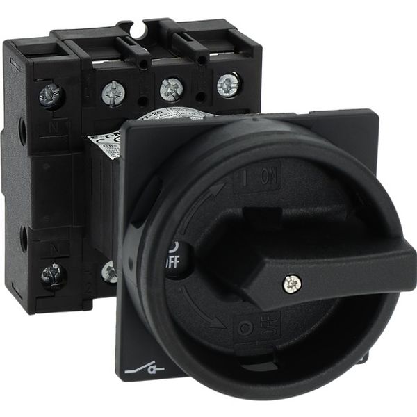 Main switch, P1, 25 A, rear mounting, 3 pole + N, STOP function, With black rotary handle and locking ring, Lockable in the 0 (Off) position image 8