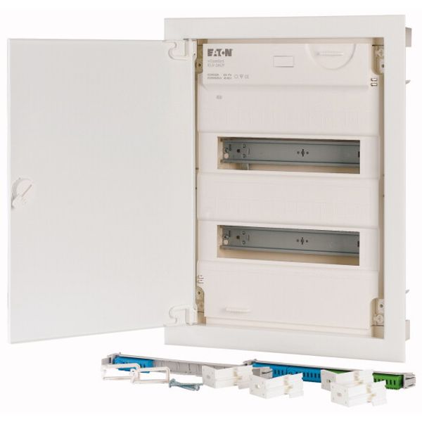Compact distribution board-flush mounting, 2-rows, super-slim sheet steel door image 4