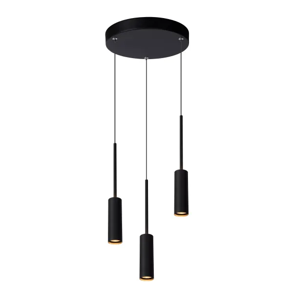 Lucide TUBULE - Pendant light - Ø 26 cm - LED - 3x7W 2700K - Black image 1