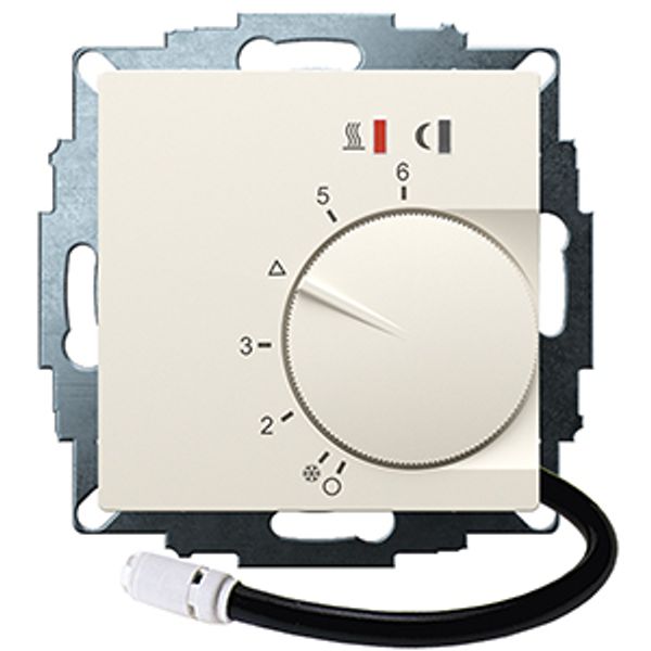 UP controller 5-30C with limiter function. 10-40C, RAL1013 matt 55x55, AC 230V, 16 A 1 NO contact, PWM / 2 point control, switch, TA, display, sensor image 2