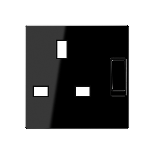 Centre plate for socket insert 3171 EINS, thermoplastic, A range, black image 1