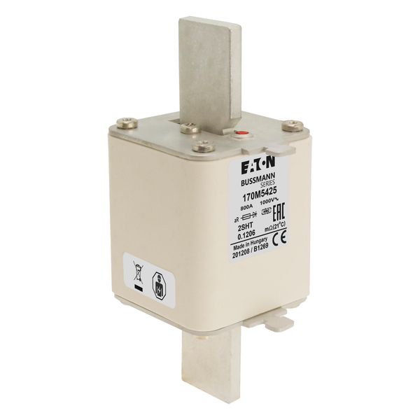 Fuse-link, high speed, 800 A, AC 1000 V, size 2, 59 x 59 x 150 mm, aR, IEC, single indicator image 22