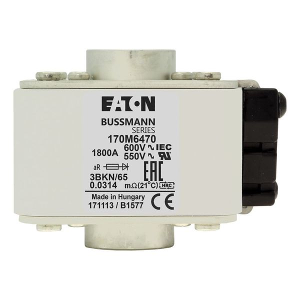 Fuse-link, high speed, 1800 A, AC 600 V, size 3, aR, IEC, UL, single indicator image 16