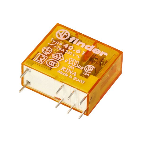 PCB/Plug-in Rel. 5mm.pinning 1CO 16A/24VAC/AgCdO/wash tight (40.61.8.024.0001) image 3