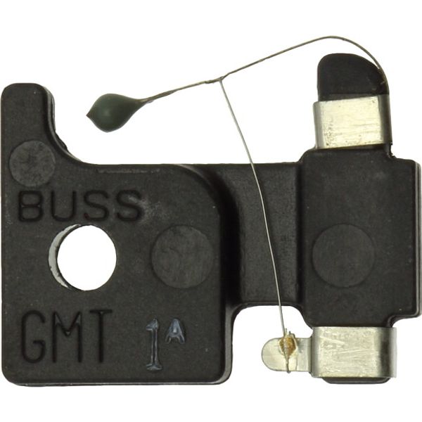 Eaton Bussmann series GMT telecommunication fuse, Color code gray, 125 Vac, 60 Vdc, 1A, Non Indicating, Fast-acting, Tin-plated beryllium copper terminal image 1